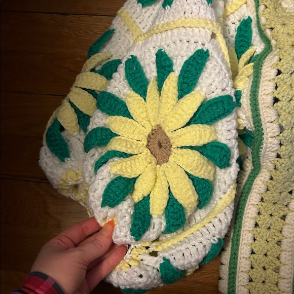 For Emily whenever summer sunflowers granny sweater one size vintage - Picture 4 of 13
